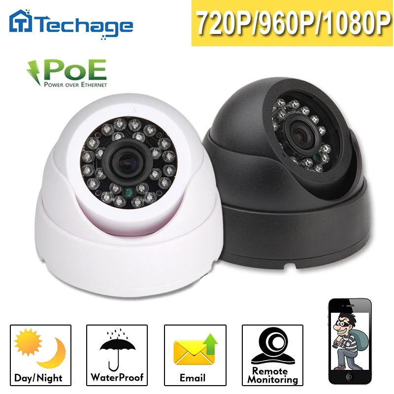 Techage 1MP 1.3MP 2MP POE IP Camera 48V P2P HD Mini 2.8mm 3.6mm IP Cam ...