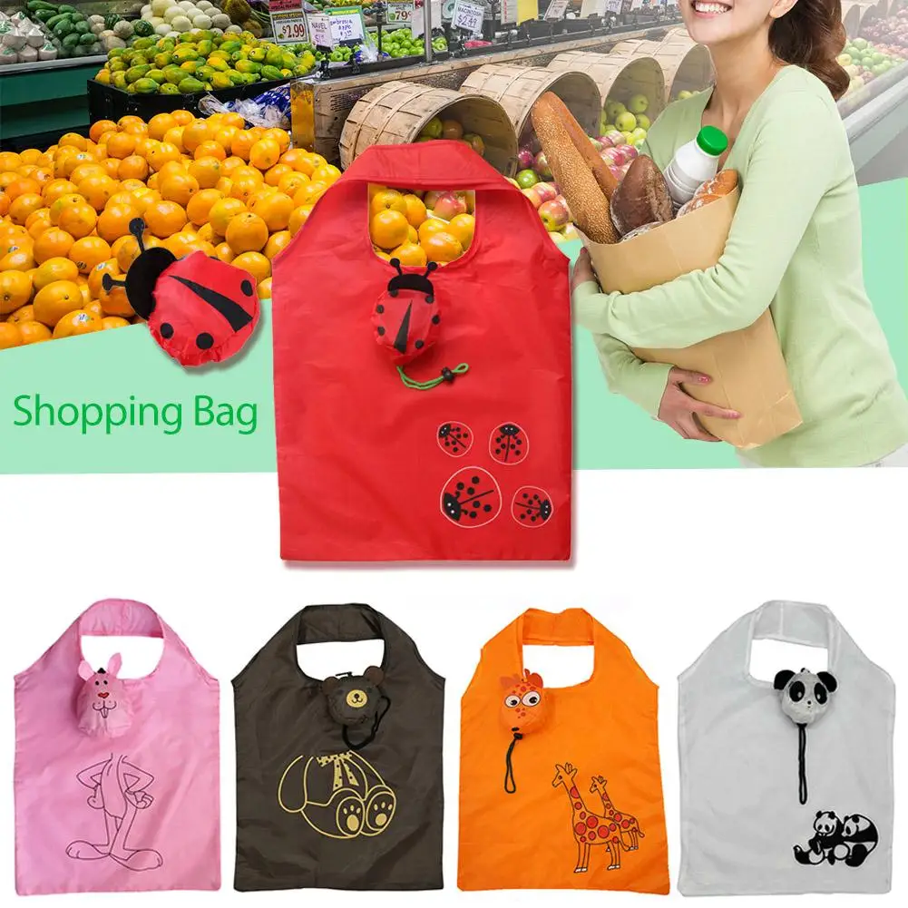 Cute Animal Green Supermarket Shopping Bag Portable Folding Large Storage Reusable Grocery Totes Eco-friendly Shopping Bags Eco Cute Animal Green Supermarket Shopping Bag Portable Folding Large Storage Reusable Grocery Totes Eco-friendly Shopping Bags Eco