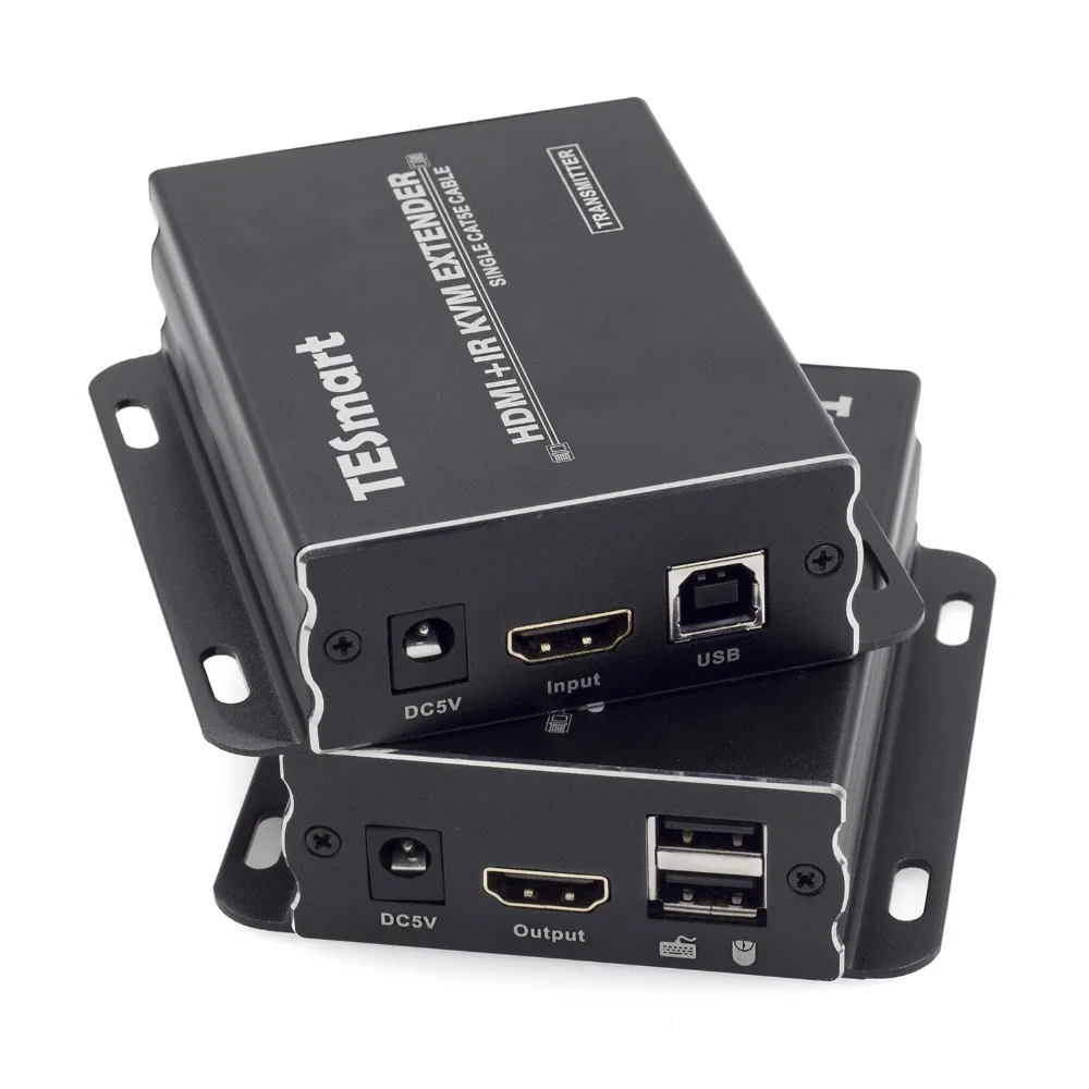 TESmart IP сетевой KVM удлинитель высокого качества 120 м USB HDMI IR KVM удлинитель CAT5e/6 TCP/IP(1 удлинитель TX+ 1 удлинитель RX