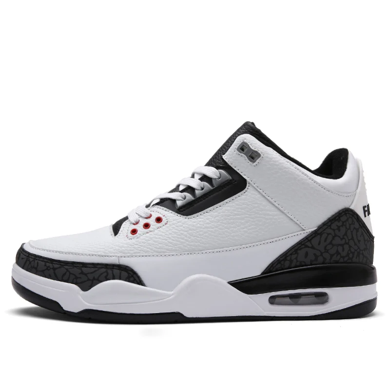 white-black Для мужчин Jordan Баскетбольная обувь мужские спортивные дышащие кеды противоударный мужская обувь противоскользящие Спорт на открытом воздухе спортивная обувь большой Размеры - Цвет: white-black
