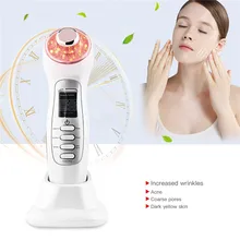 Ультразвуковая поверхность очищающий массаж гальванический ионный светодиодный прибор для фототерапии омоложение против старения лифтинг для лица аппарат для подтяжки кожи