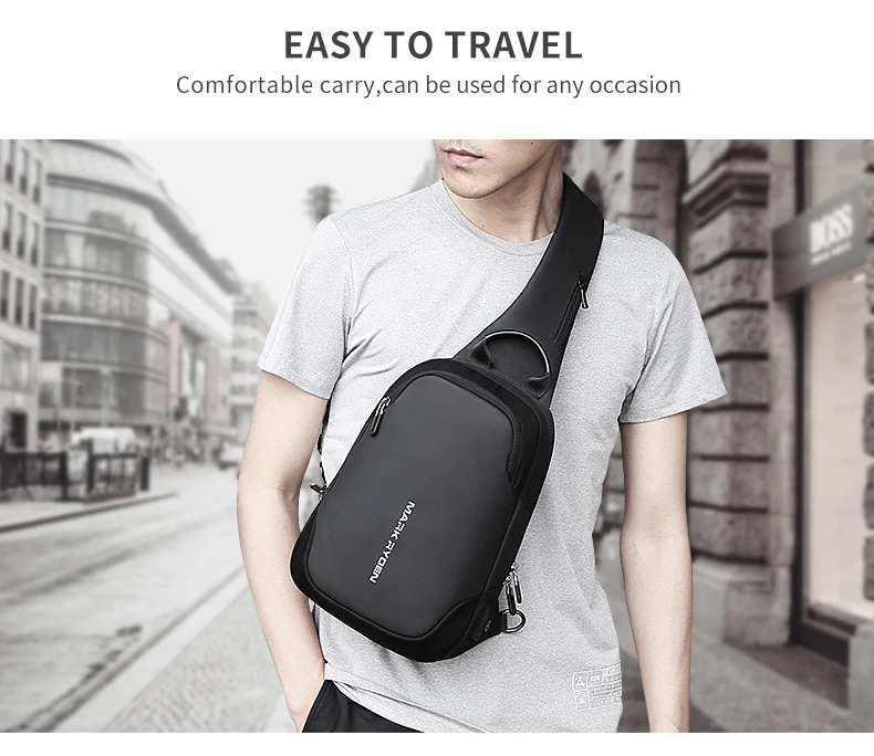 

New Anti-thief Crossbody Bag Waterproof Men Sling Chest Bag Fit 9.7 inch Ipad Fashion Shoulder Bag