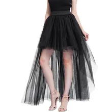 Fashion Women Summer Skirt  Solid Tulle Skirt Princess Mesh Bubble Skirt Party Skirt