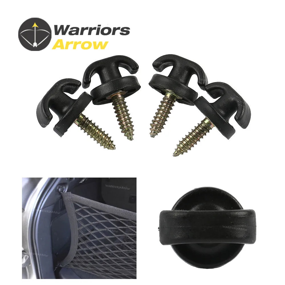 

4Pcs Rear Trunk Envelope Cargo Net Tie Down Hook Ring Loop Hanging Accessories