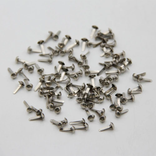 100pcs 4.5mm Mixed 3 Colors Iron Round Metal Mini Brads For Scrapbooking Accessories Embellishment Fastener DIY Handmade Crafts 