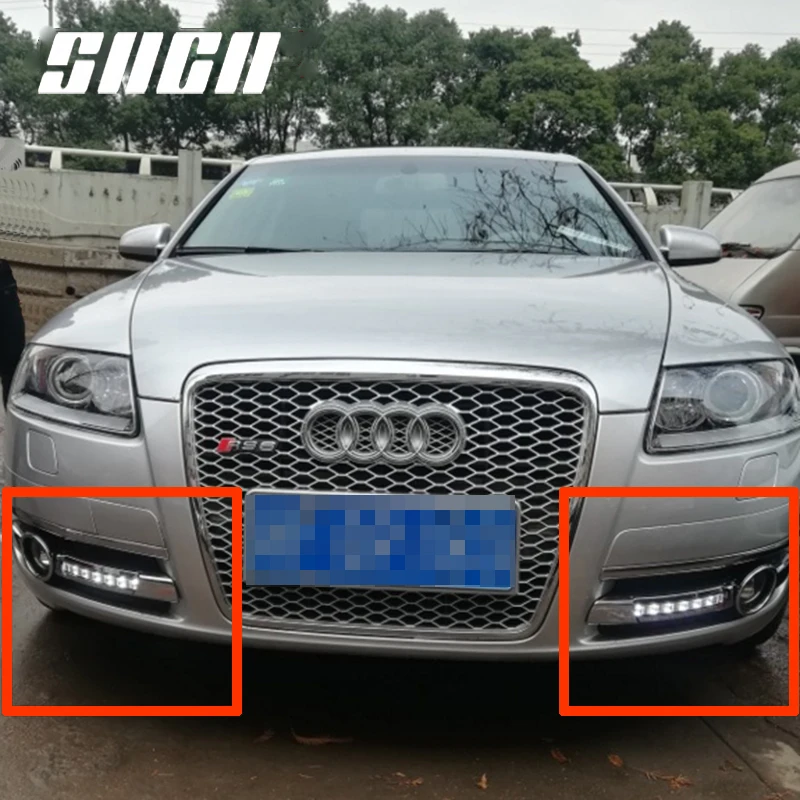 Car LED Daytime Running Light For Audi A6 C6 2005 2006 2007 2008 With