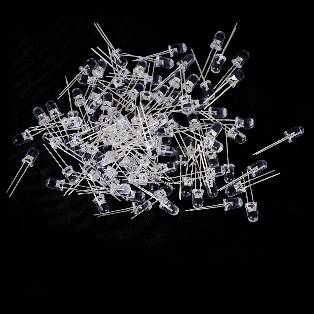 

20 Pcs 20000 Mcd 5mm Light Diode DIY Kit White Round Water Clear Top LED Light Emitting Diodes Lamp Bulbs