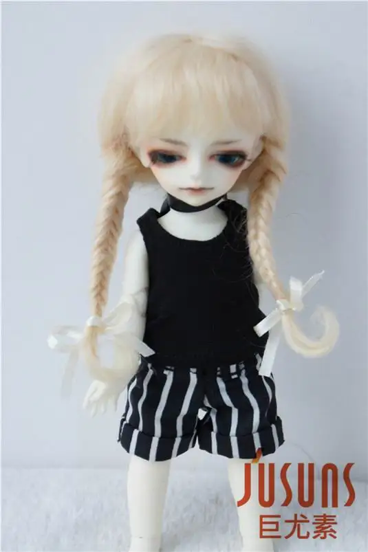 Парики JD344 1/12 1/3 BJD для кукол из мохера размер 4 5 дюймов 8 9 двойная плетеная косичка