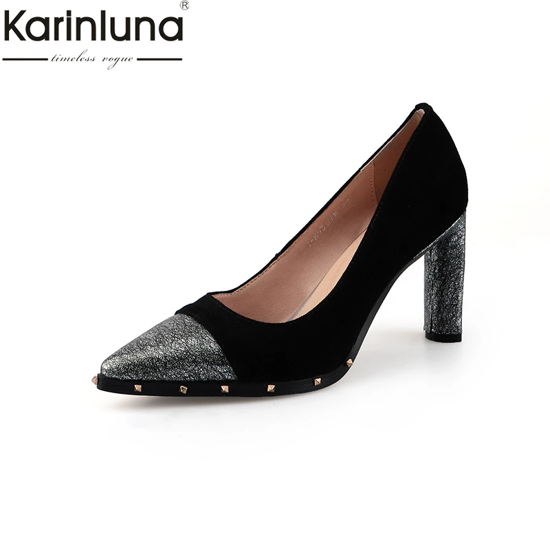 

KarinLuna Pointed Toe Sexy Thin High Heels 2019 Brand New Ins Style Plus Size 43 Sexy Party women's Shoes