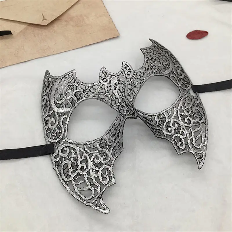 Серебряная горячая штамповка Дамская Сексуальная Маскарадная маска из кружева для карнавала, Хэллоуина, выпускного вечера, Вечерние Маски, маска для глаз#35 - Цвет: PM042TS