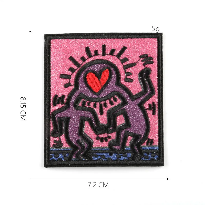 9 шт. Keith Haring граффити художественная живопись вышитые патчи железная на шитье аппликация нашивка для рюкзак платья - Цвет: 4