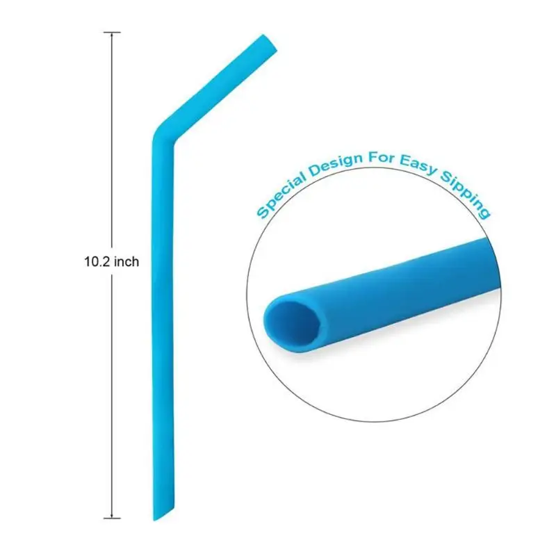6 шт многоразовый силикон соломинки и 2 щетки напиток инструменты экологичный для дома Барные аксессуары