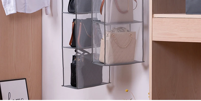 Подвесной органайзер для гардероба, сумка-тоут, подвесная сумка для хранения вещей, сумка, сумка-Органайзер в шкафу, сетчатый кошелек, сумочка, органайзер для гардероба