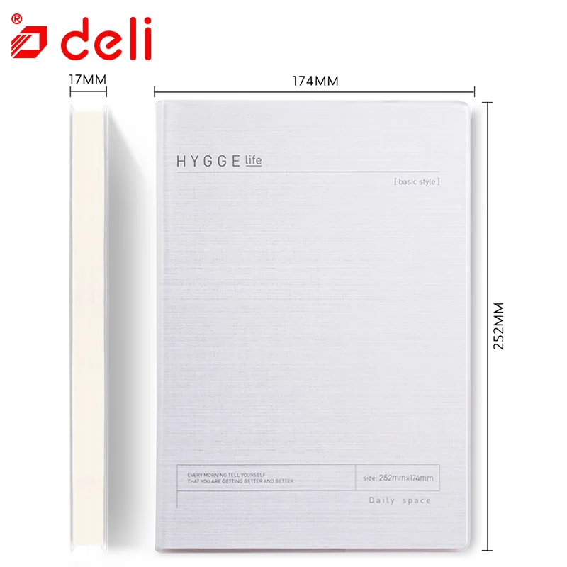 Deli Note book 252 мм* 173 мм блокнот планировщик английские заметки 128 бумага Простой пластиковый блокнот с памятью студенческий английский