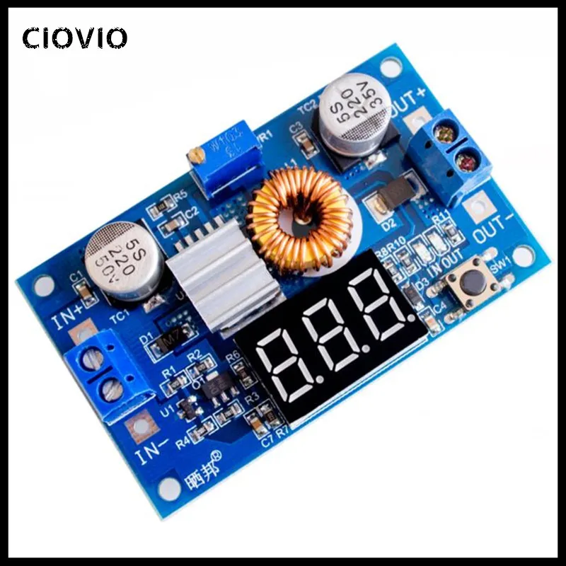 1PCS XL4015 75W DC-DC 5A Voltage Regulators module Adjustable buck module with voltmeter display 