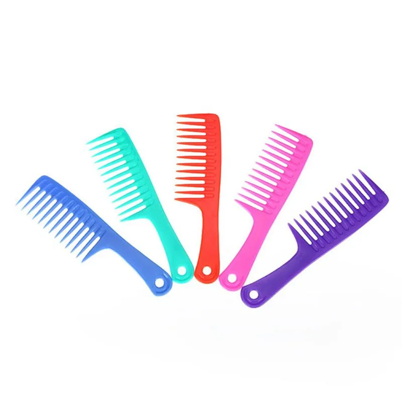 New 1pc Haircut Hair Comb Plastic Detangler Handle Wide tooth Comb