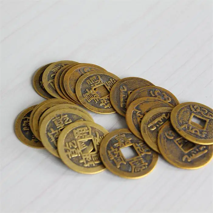 Dinastía Qing China Monedas De Metal Monedas Antiguas Monedas I-Ching Roebii 10 Piezas Conjunto Mixto De Monedas De Cobre De Feng Shui Buena Suerte Monedas De La Fortuna para El éxito Y La Riqueza