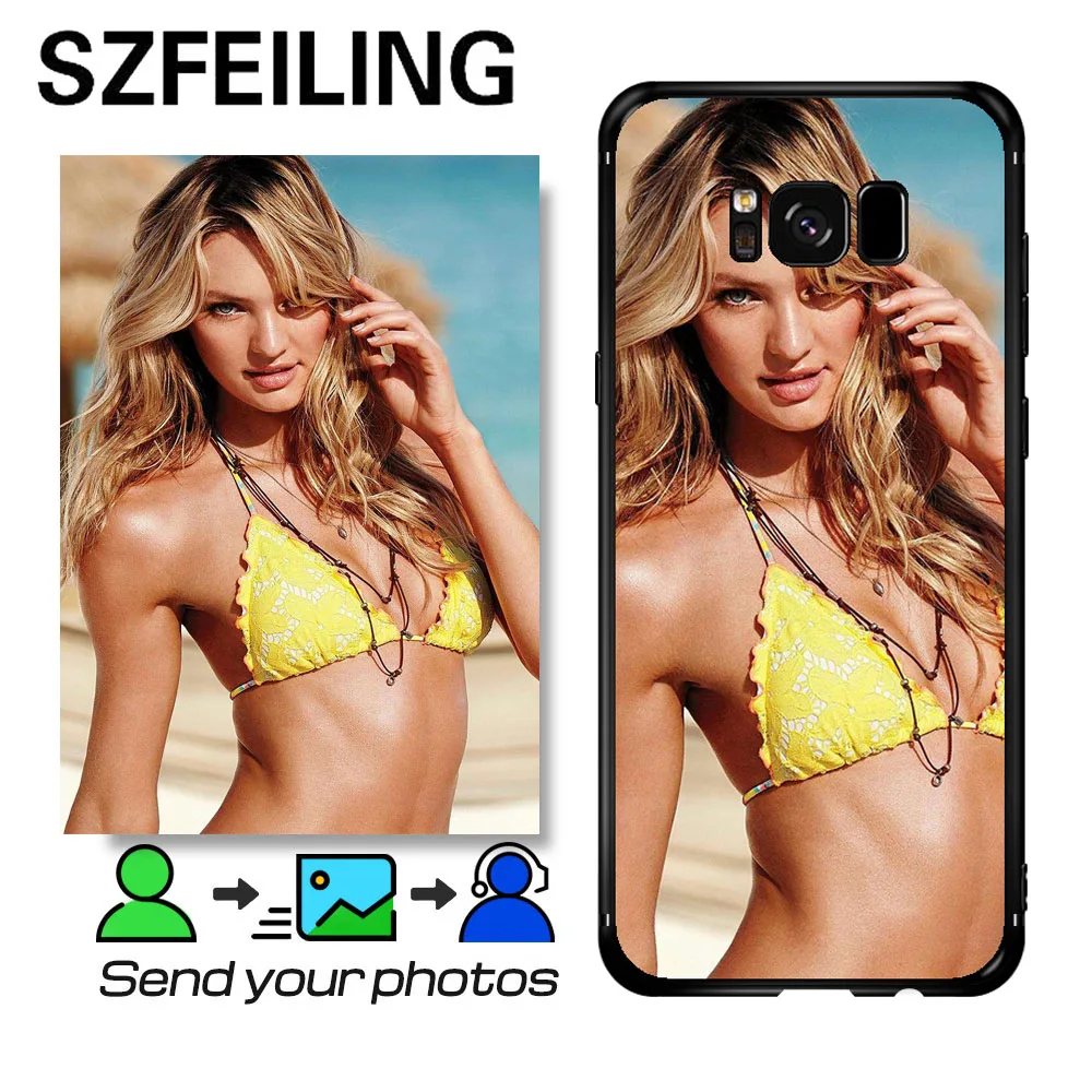 

DIY Case For Samsung Galaxy S8 S9 Plus S7 Edge J5 J3 A5 Prime Black Phone Case Customized picture Custom made Photo