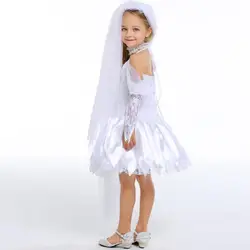 Дети обувь для девочек Hallowmas белый призрак невесты косплэй дети сценические вечерние костюмы украшение партии костюм Хэллоуин