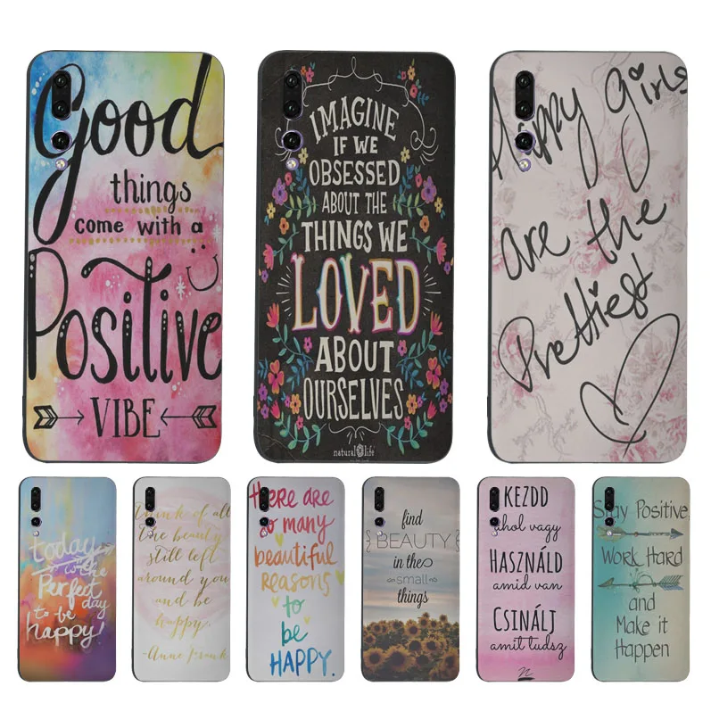 Мягкие силиконовые чехлы MaiYaCa Think Happy be Designs для Huawei NOVA 3E NOVA2 2plus 2A P20 P20pro