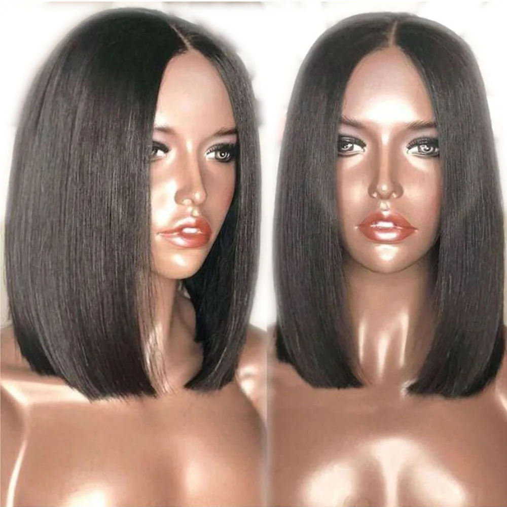 

Eversilky 13x6 Lace Front Human Hair Wigs With Baby Hair Brazilian Remy Short Bob Wig Pre Plucked Natural Hairline Full End