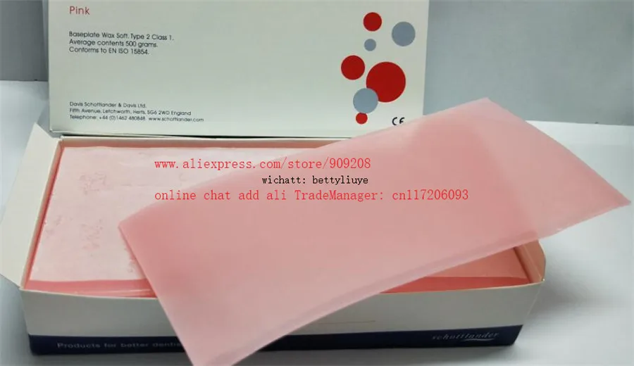 Dental dentistry denture lab pink toughened wax soft baseplate wax base