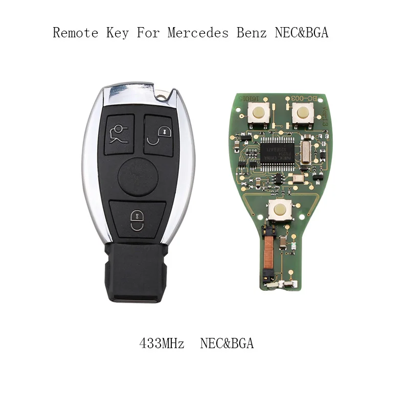 

3PCS 433MHz 3Button Complete Remote Key for Mercedes Benz year 2000+ NEC&BGA style Auto Smart Remote for Benz IYZDC07 key