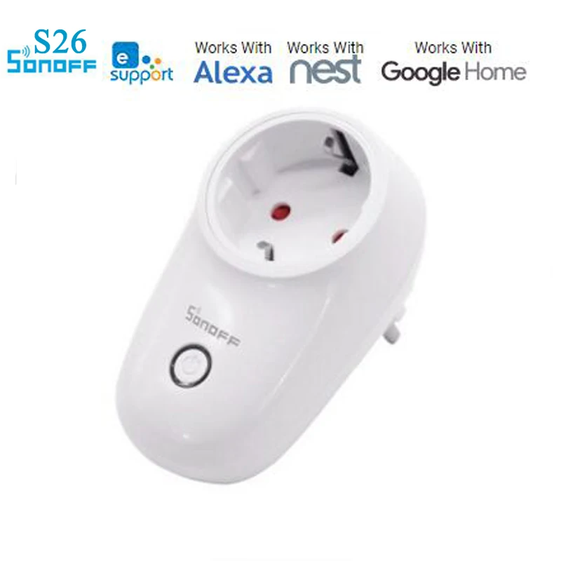 Módulo de Automação Dispositivo de Casa Ios e Android Sonoff Wifi Inteligente Plug ue Residencial Tomada Faça Você Mesmo Temporizador Via Ewelink App S26