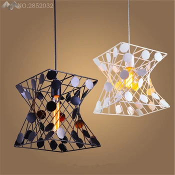 

JW_Modern Simple Creative Iron Pendant Lamp Cage Chandelier LivingRoom Restaurant Clothing Store Home Indoor Lighting Decoration