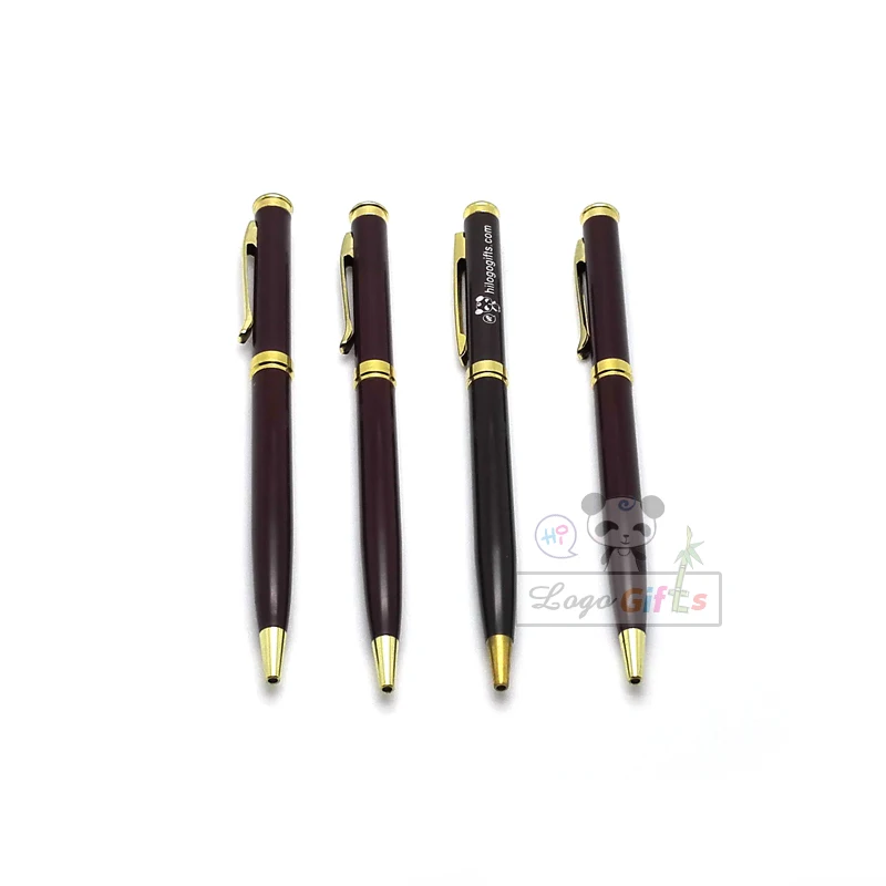 

Good Wrieting ink metal pen in red brown and gold black color 16g/pc customized logo/text FREE