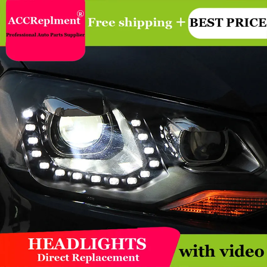 

AUTO.PRO headlights for vw touareg 2011-2015 car styling bi xenon lens LED light guide H7 xenon headlamps for vw touareg