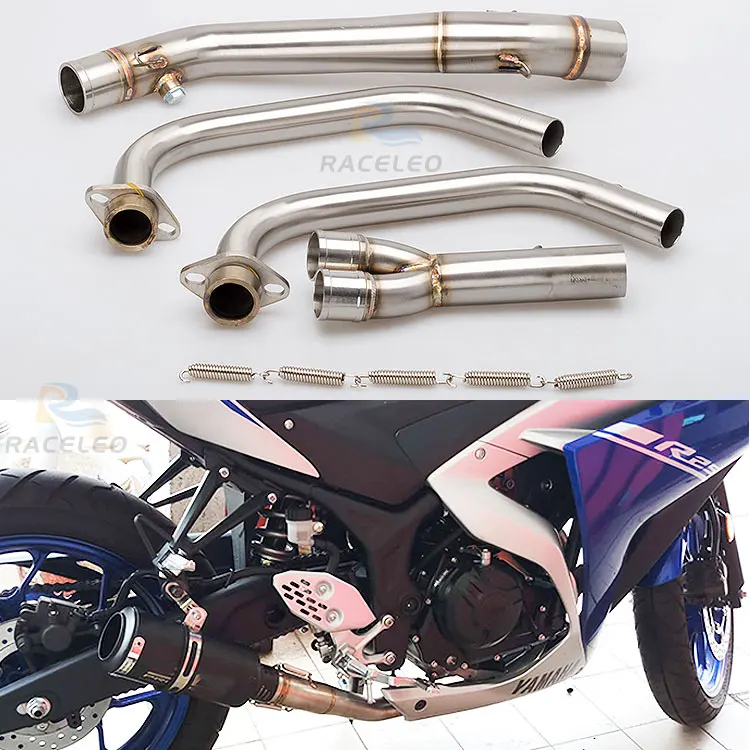 motorcycle exhaust link pipe mid pipe stainless steel fit for 51mm exhaust Convertor Adapter R25 MT03 R3 exhaust motorcycle exhaust link pipe mid pipe stainless steel fit for 51mm exhaust Convertor Adapter R25 MT03 R3 exhaust