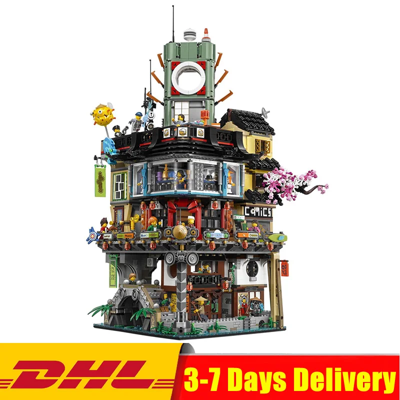 

IN Stock Lepin 06066 Building Bricks Blocks Set Compatible LegoINGlys 70620 Ninja City House Model Toys for Birthday Gifts