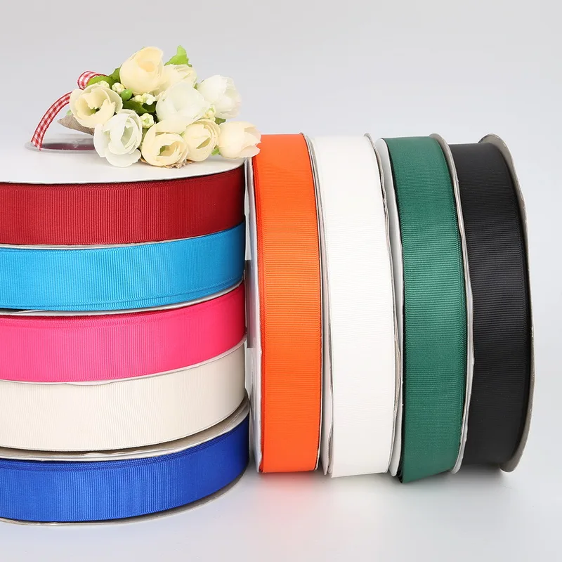 

Solid Colors Grosgrain Ribbon 25MM 100Yards Gift Packing for Wedding Party Decoration DIY Handmade Crafts Garment Materials