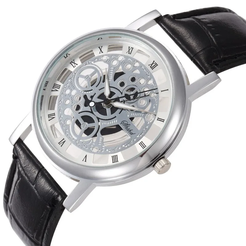 Мужские деловые часы Nibosi кварцевые из искусственной кожи с полым сплавом Montres Homme