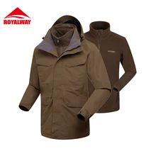 ROYALWAY 2 шт. мужские зимние походные куртки Tech softshell куртка водонепроницаемая ветрозащитная походная J# RFOM4482G