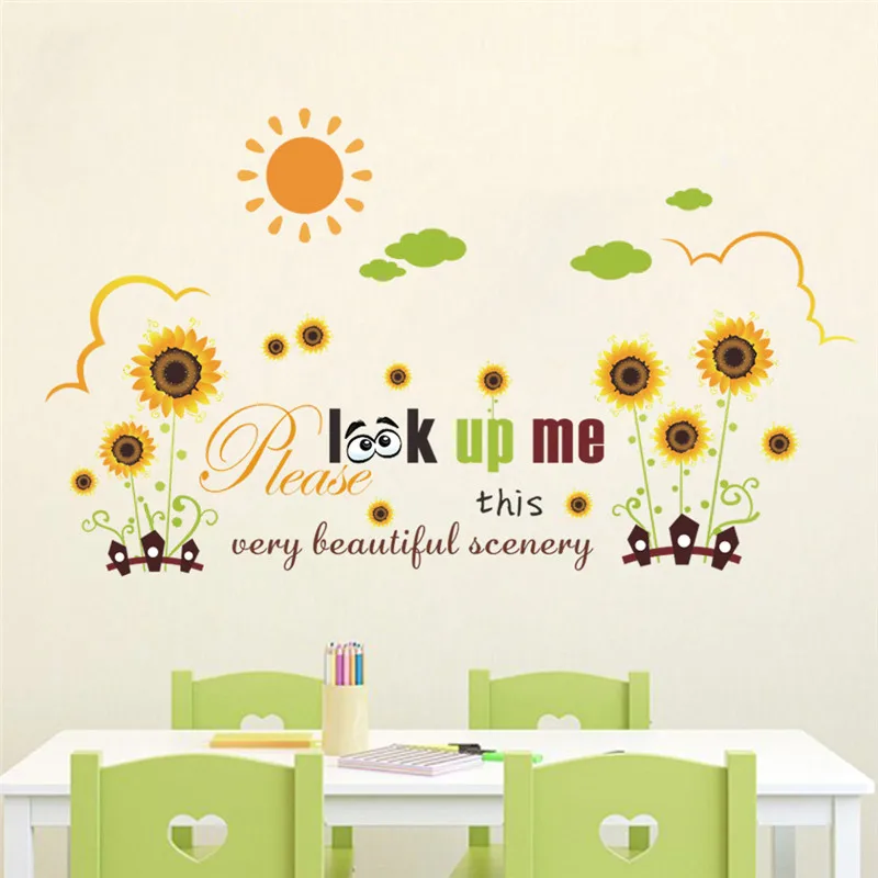 

Beautiful Scenery Garden Flower Sun Wall Sticker Decal Bedroom Living Room Aircraft Wall Art Home Decor Adesivo De Parede Poster
