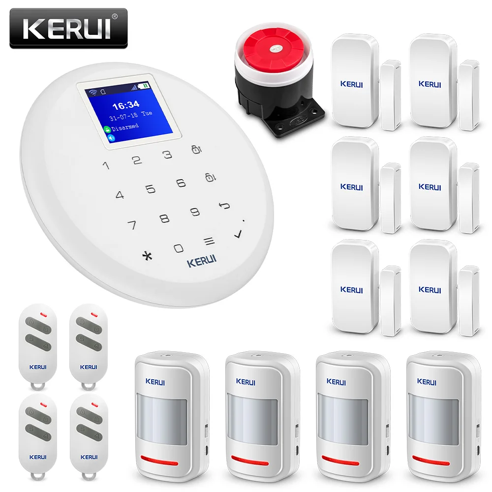 KERUI G17 1,7 дюймов TFT Сенсорный экран GSM сигнализация дома охранной сигнализации Системы детектор движения двери/окно Сенсор Security Alert