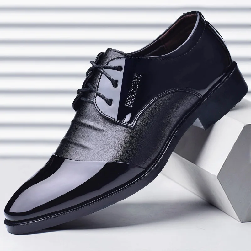 2018 chocolat Hommes Plus En 38 Bureau Taille Noir La De Qiyhong Appartements Mode Occasionnels Bout Chaussures Confortable Cuir Rond Robe 48 dtwxSR