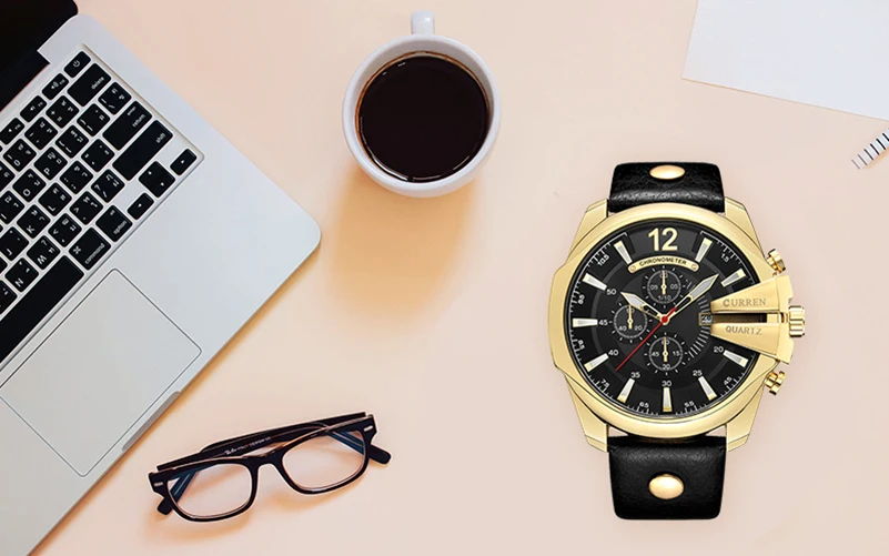 CURREN Мужские часы брендовые роскошные кожаные повседневные кварцевые часы мужские военные спортивные часы золотые часы Relogio Masculino 8176