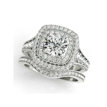 

QYI Jewelry 925 Sterling Silver 1ct 5A Cubic Zirconia Engagement Ring Sets Luxury Finger Ring Fashion Jewelry For Women