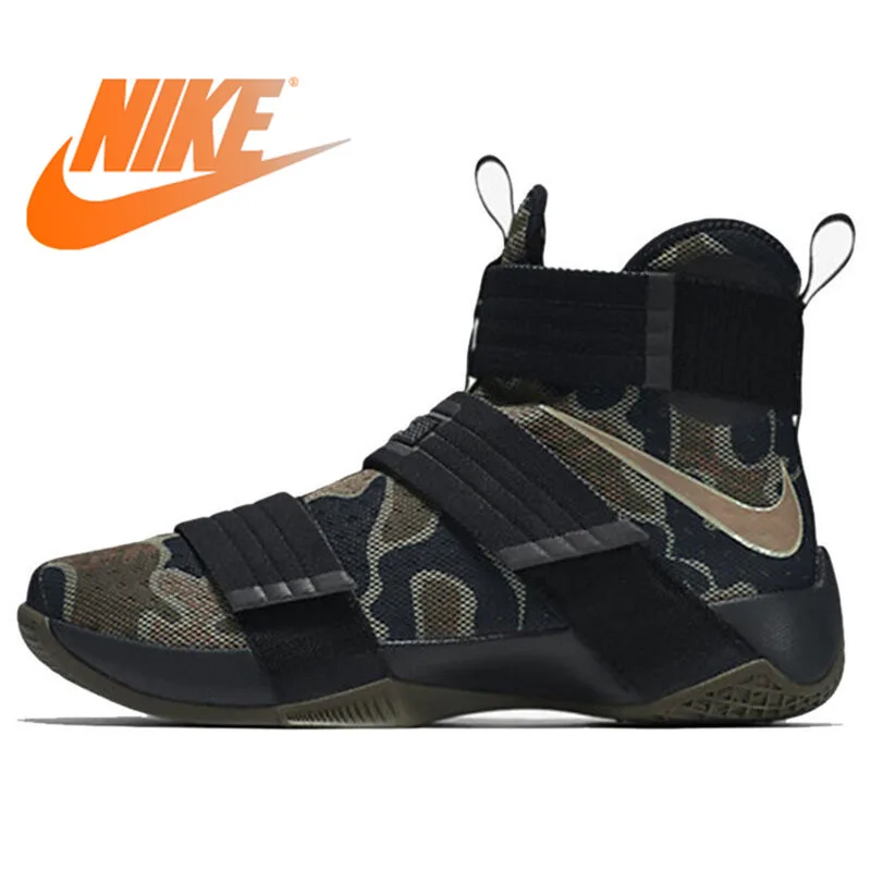 

Original Authentic NIKE Originals LEBRON SOLDIER 10 Men's Cool Camouflage Basketball Shoes Sneakers High Breathable Durable