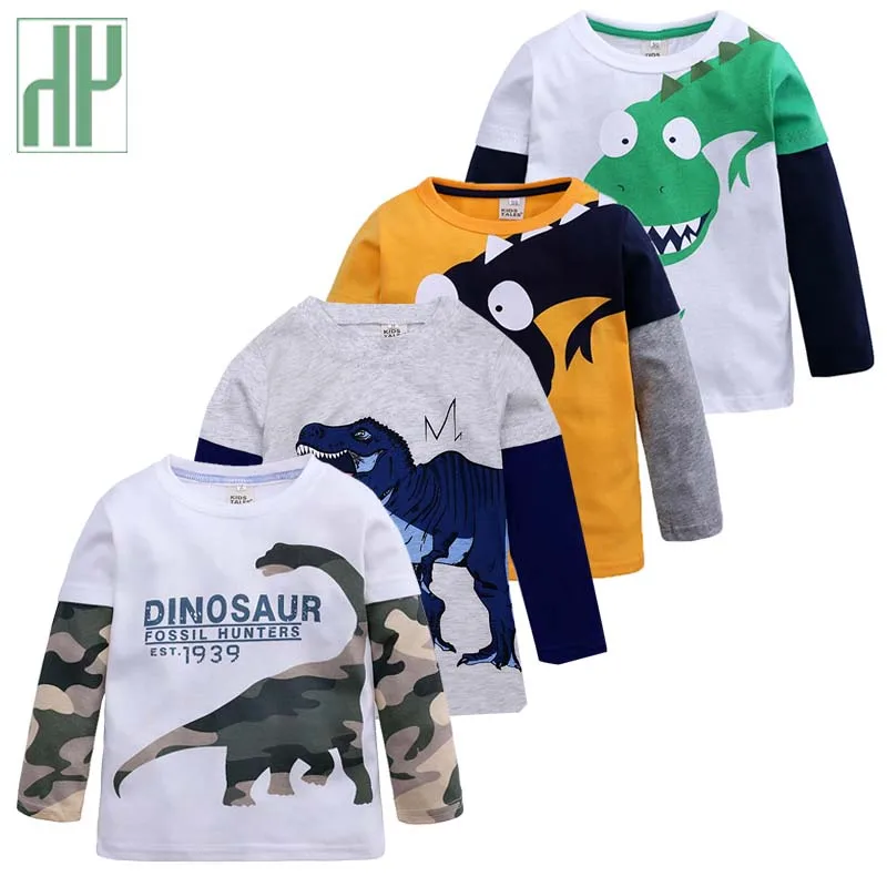 

Baby Boys long sleeve tops dinosaur shirt animal print Children Kids Boys Tops Tees T Shirt Spring Autumn cotton toddler tshirt