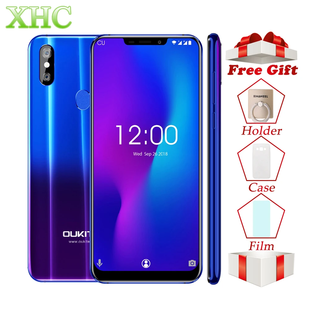 

OUKITEL U23 6.18" Android8.1 Mobile Phone Dual SIM MTK6763T Helio P23 Octa Core 6G 64G Wireless Charge Face ID LTE 4G Smartphone