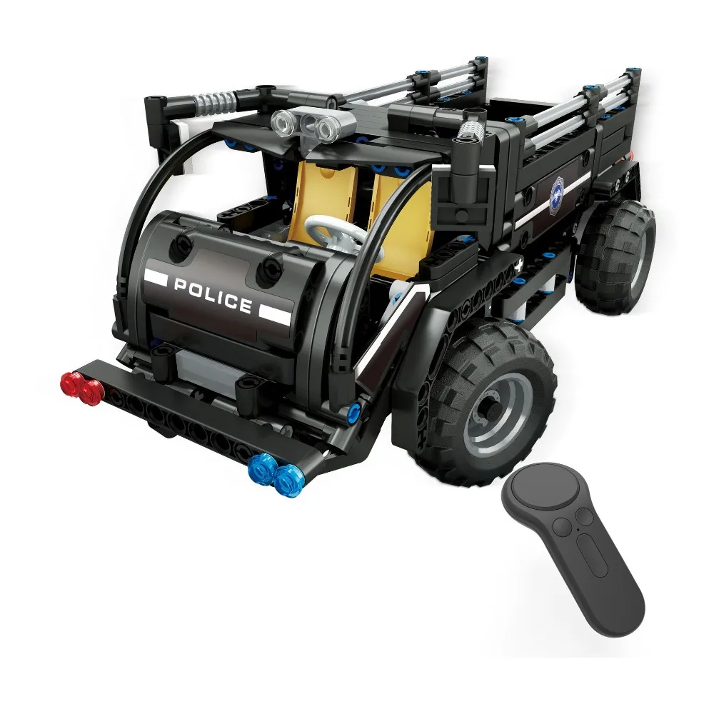 

13008 462pcs Remote Control RC SWAT Police Transport Vehicle Set Electric USB Building Blocks Briocks Toy Christmas Gifts Kids