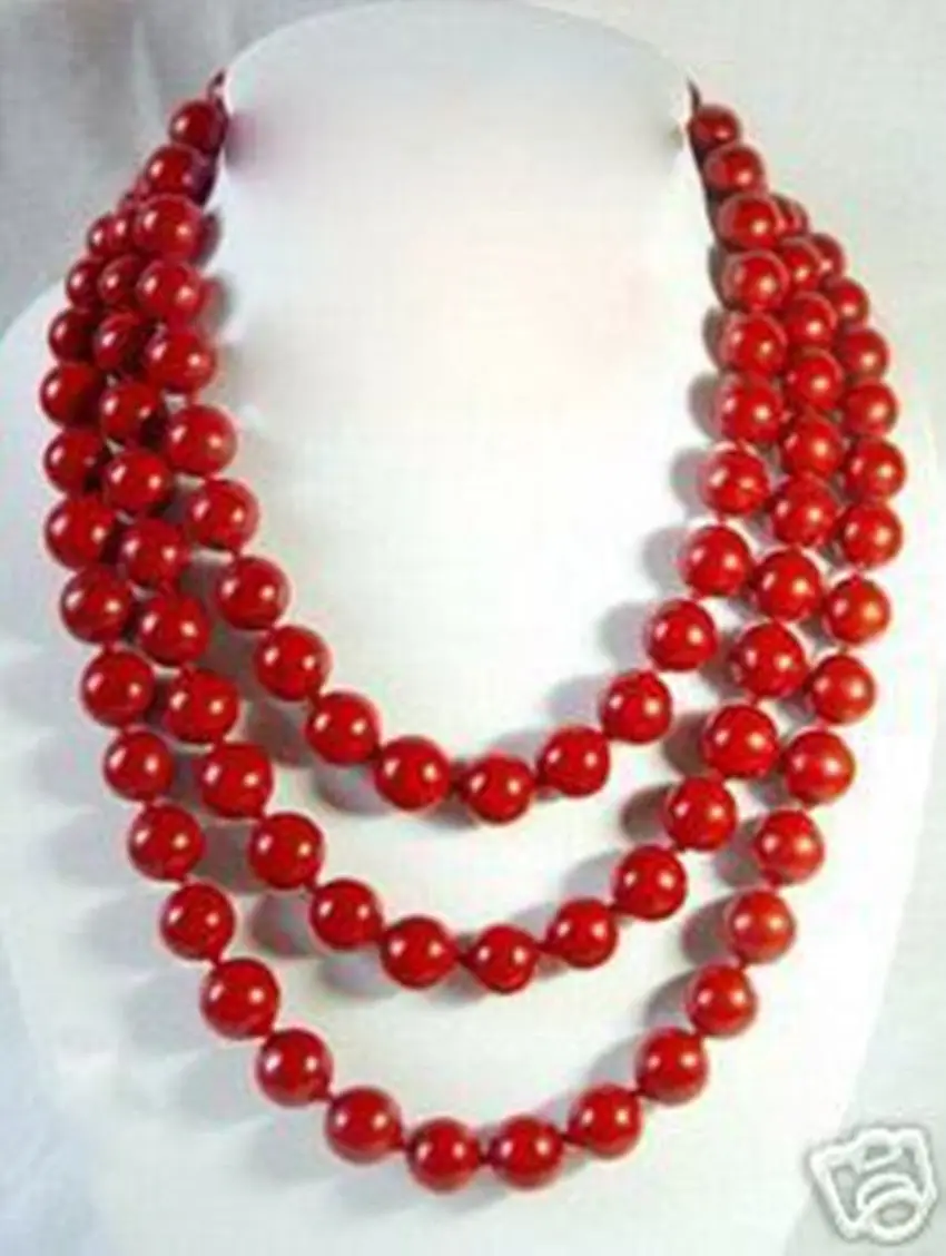 

FREE SHIPPINGLong 45" inch asian tibet 10mm coral bead jewelry Necklace