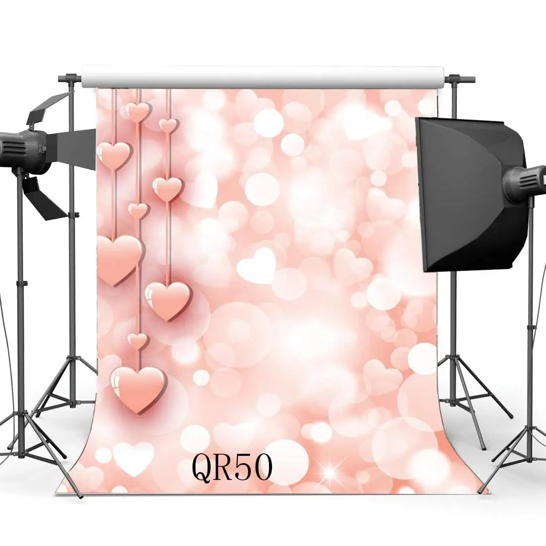 

Photography Backdrops Valentine's Day Fancy Bokeh Halos Hearts Scen Semaless Wedding Party Event Lover Portraits Background