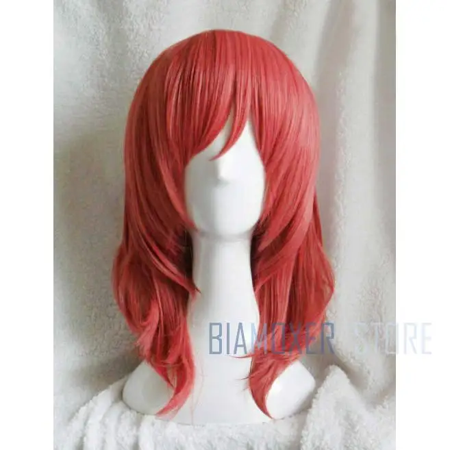 Биамоксер ловив! Парик для косплея Love Live Maki Nishikino короткий красный термостойкий с