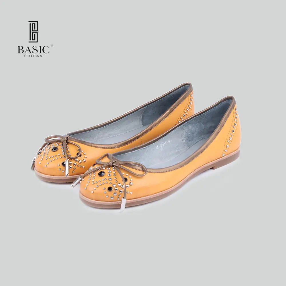 

BASIC-EDITIONS 2016 New Spring Summer Women Flats Casual Shoes Rivet Decorations Genuine Leather Boat Shoes 1813-2