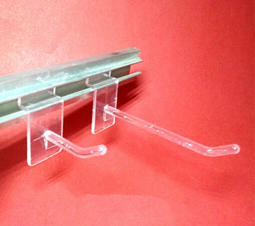 

100pcs Clear Plastic Trough Slot Plate Board Hanging Hook L10cm For Storage Commodity Display Rack Shelf furniture accessories